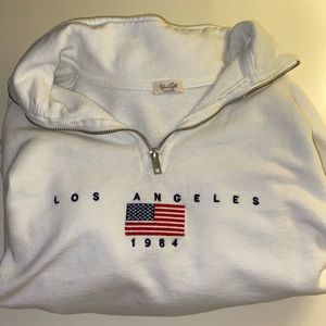 brandy melville los angeles quarter zip sweatshirt